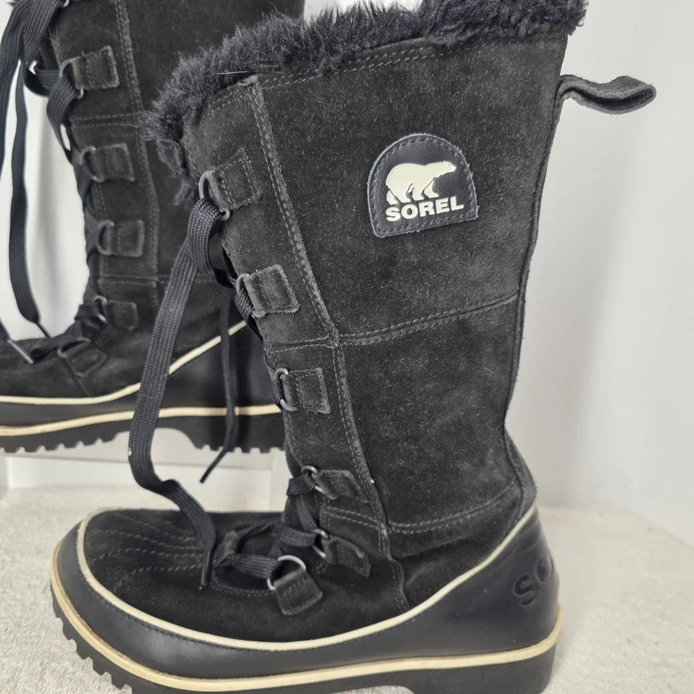 Sorel Tivoli High II Waterproof Leather Winter Boot SZ 8 Women Black NL2093-010